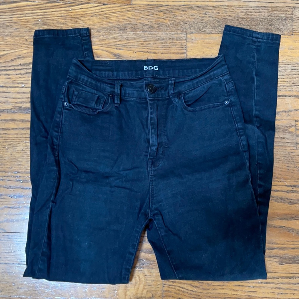 BDG black high waisted Twig jeans. Size 25
